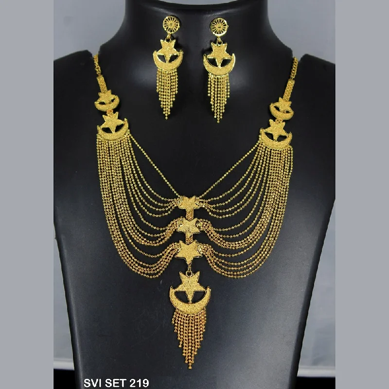 Retro charm necklaces-Mahavir Forming Gold Necklace Set  - SVI SET 219