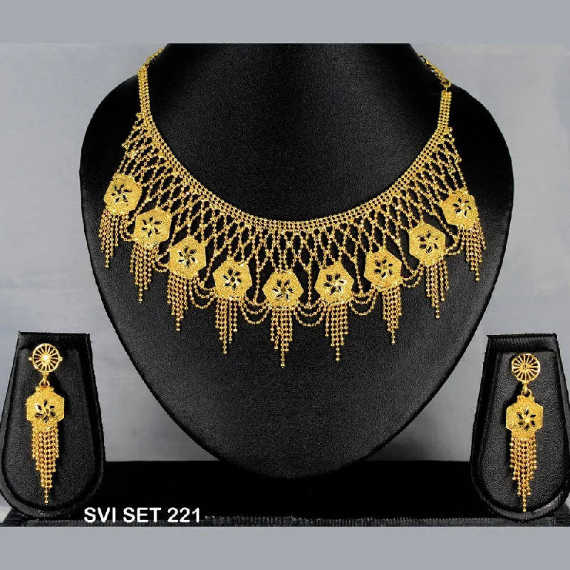 Eight-strand necklaces-Mahavir Forming Gold Necklace Set - SVI SET 221