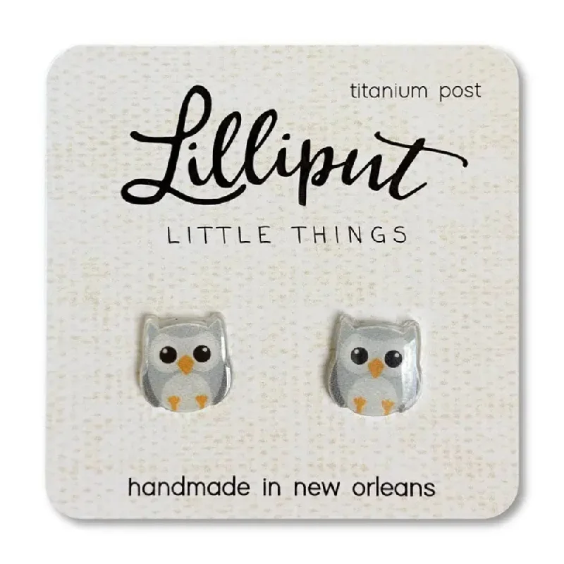 Reef knot earrings-Lilliput Little Things Owl Earrings