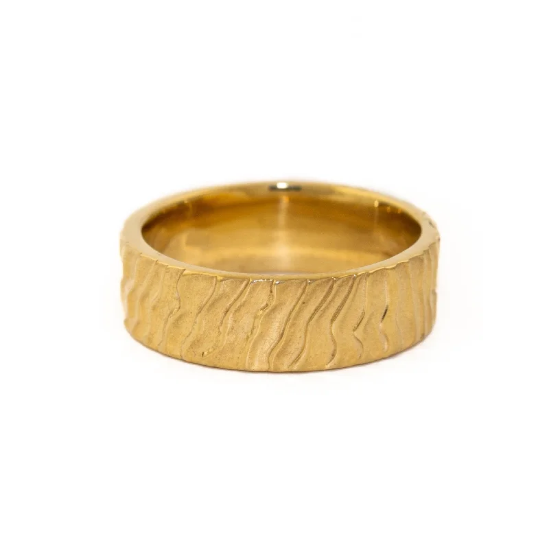 Fine thread rings-Yellow Gold Fingerprint Band