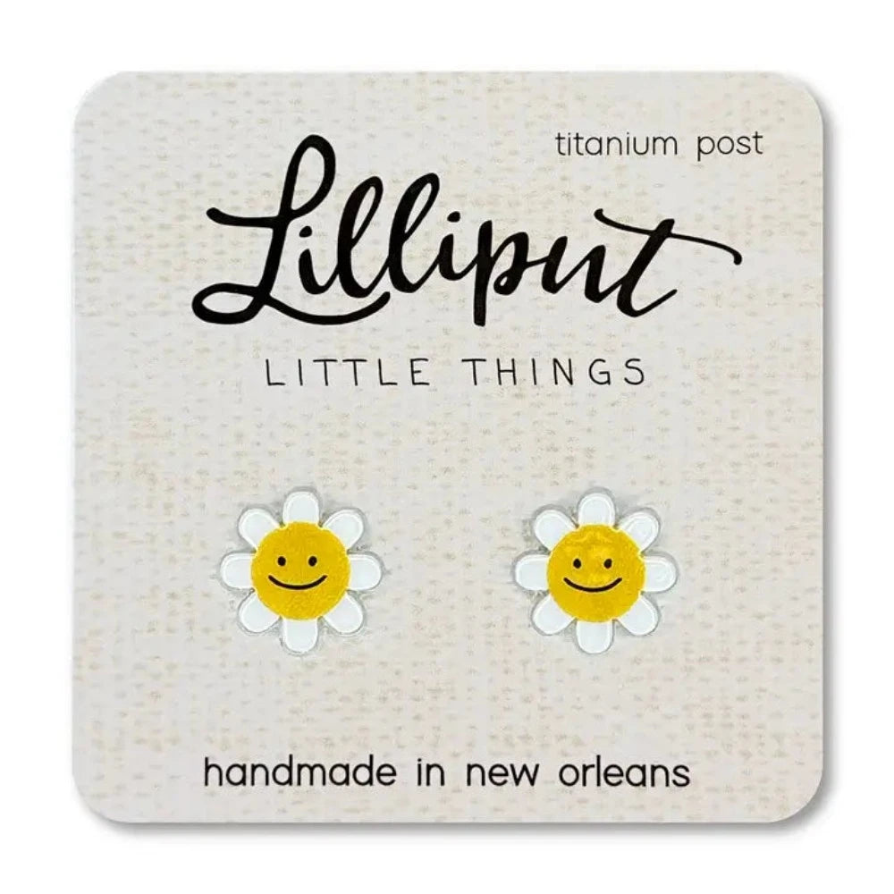 Petal hoop earrings-Lilliput Little Things Happy Daisy Earrings