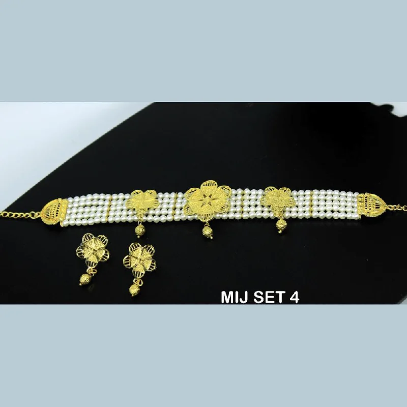 Lace charm necklaces-Mahavir Forming Gold Necklace Set - MIJ 4 SET