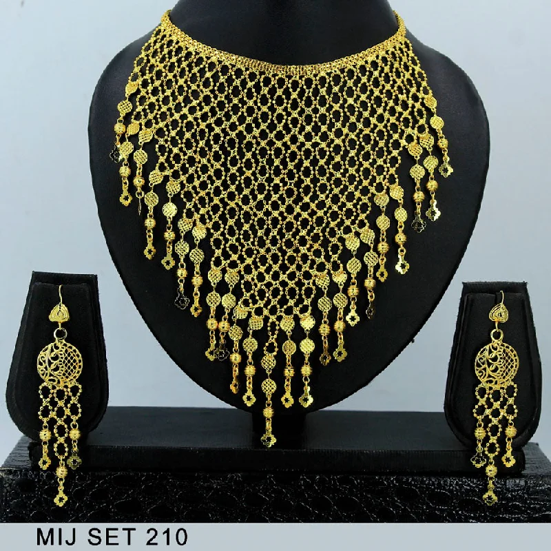 Topaz necklaces-Mahavir Forming Gold Necklace Set   - MIJ Set 210