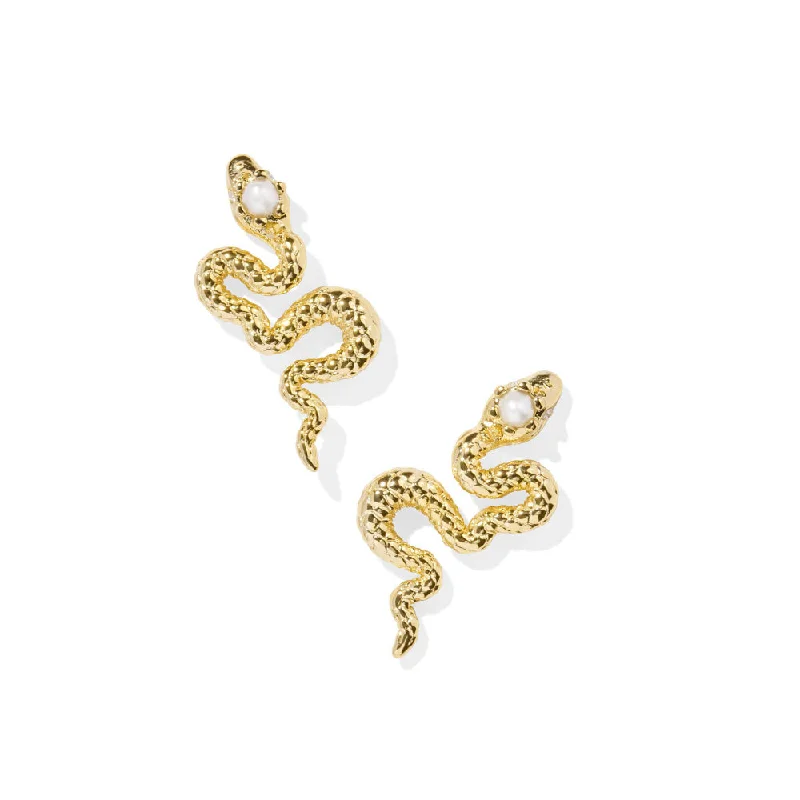 Woven silk earrings-Kendra Scott Lyle Snake Stud Earrings