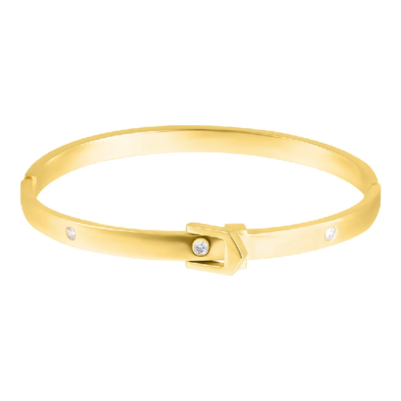 Multi-bead bangles-14k Gold Plated Belt Bangle Bracelet