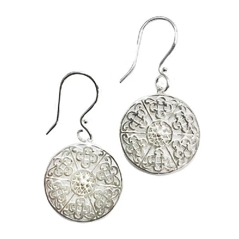 Thick stud earrings-Silver Ornate Tara Earrings