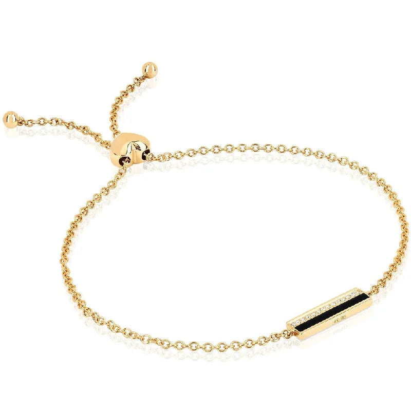 Loop charm bangles-Diamond Enamel Bracelet