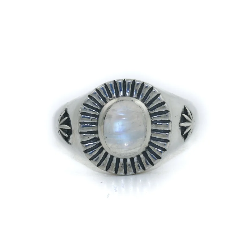 Multi-gem rings-The Celestial Moonstone Ring