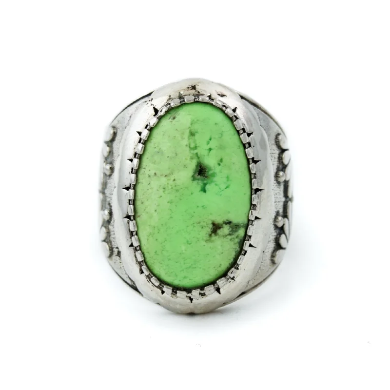 Bamboo style rings-"Kiku" Ring x Lemon Chryspoprase