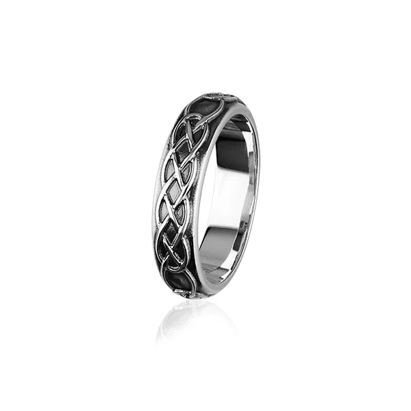 Crystal braid rings-Celtic Silver Ring XR319