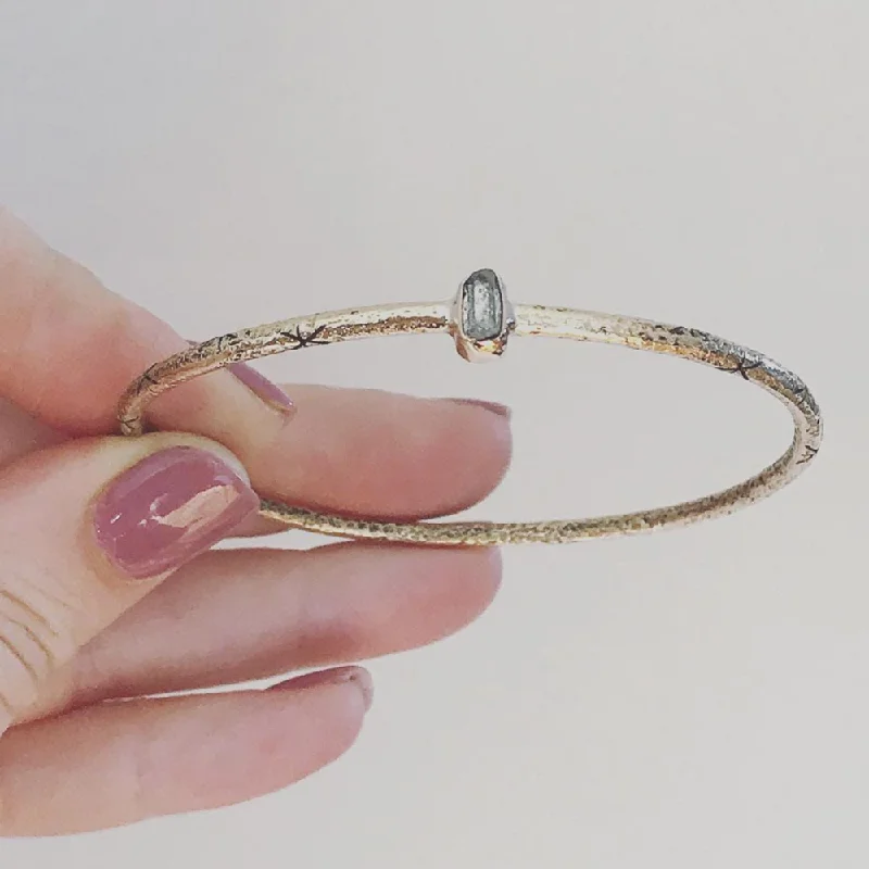 Retro charm bangles-Starlit Stone Bangle Bracelet