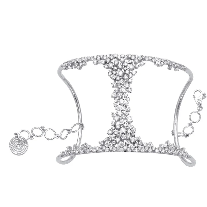 Thin frame bangles-Diamond Cuff Bracelet