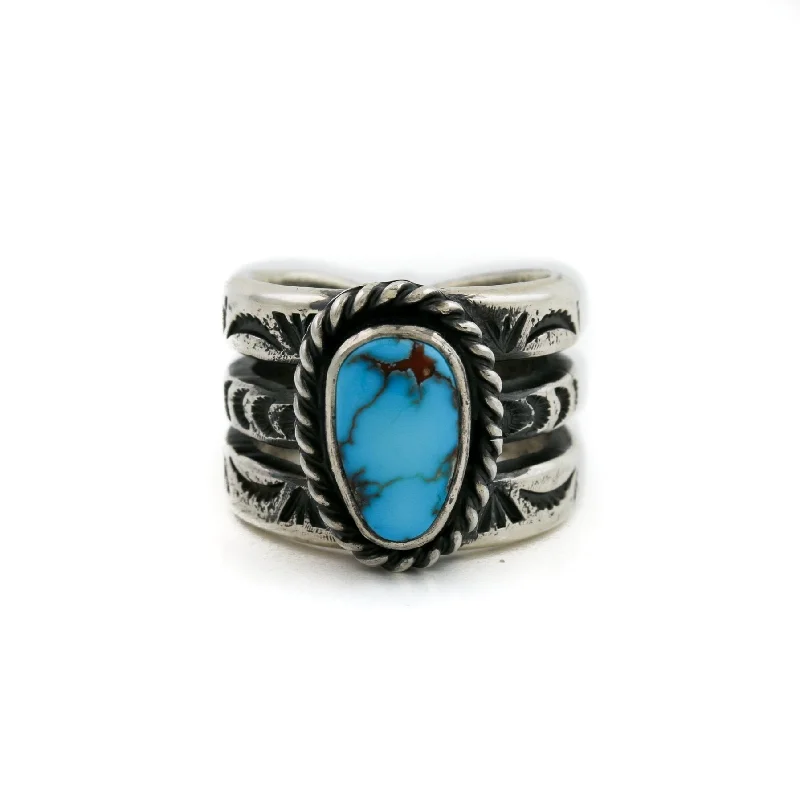 Open frame rings-NATAN Egyptian Turquoise Silver Ring