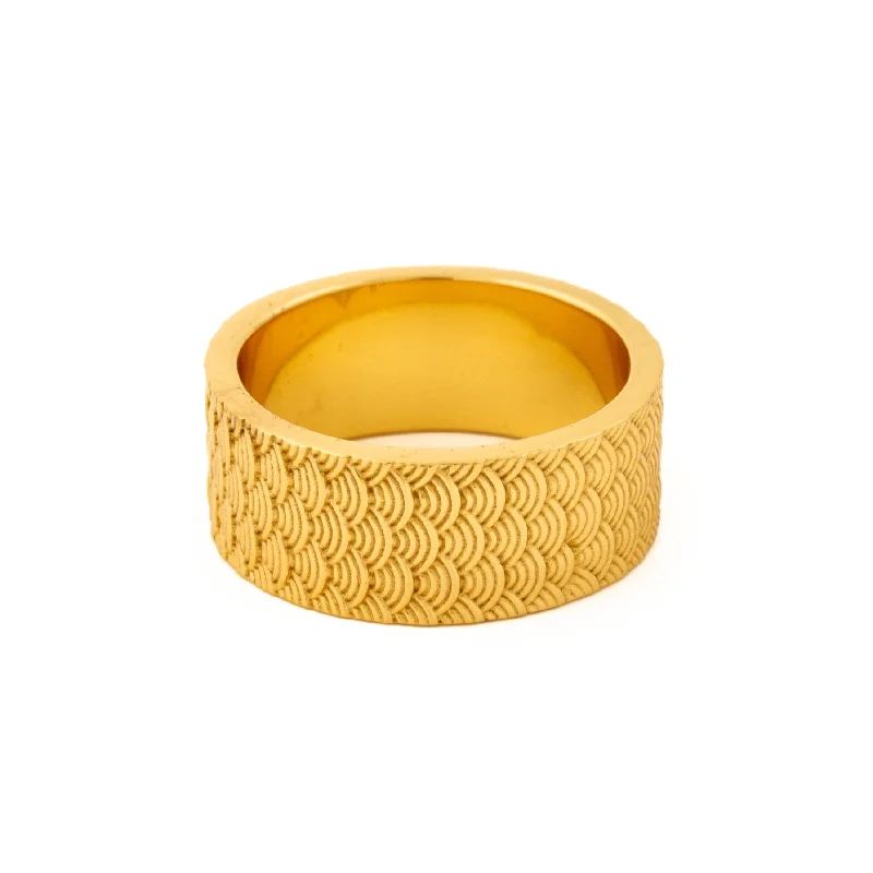 Smooth gem rings-Gold Kappa Band