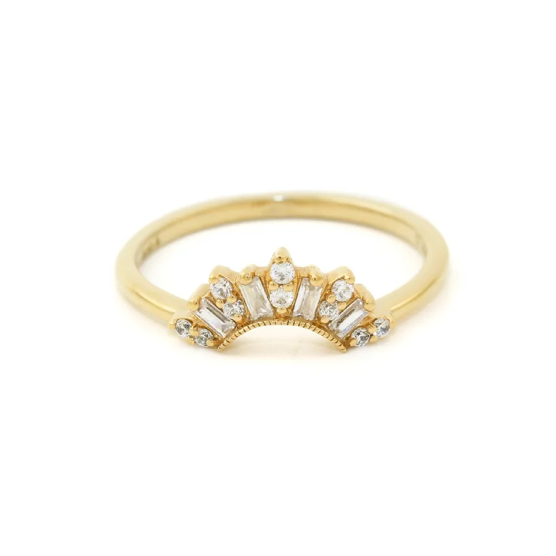 Bold geometric rings-14k Gold x 1/5ct Lab Diamond Contour Tiara Band