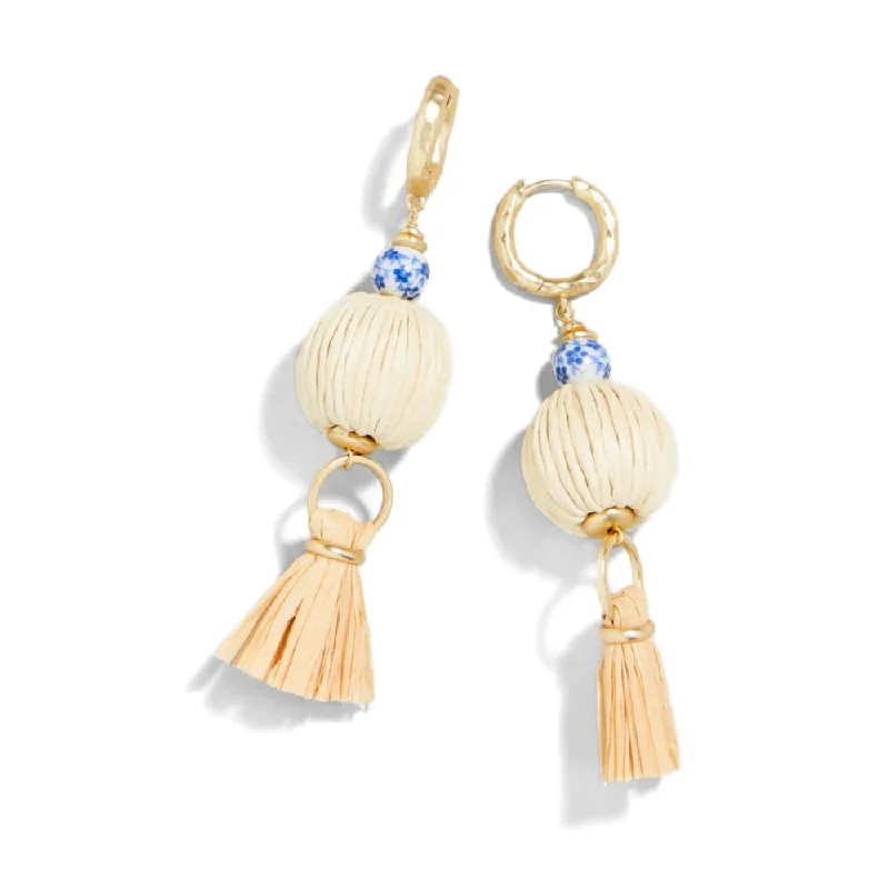 Trekker feather earrings-Spartina Summer House Earrings - Natural/Blue