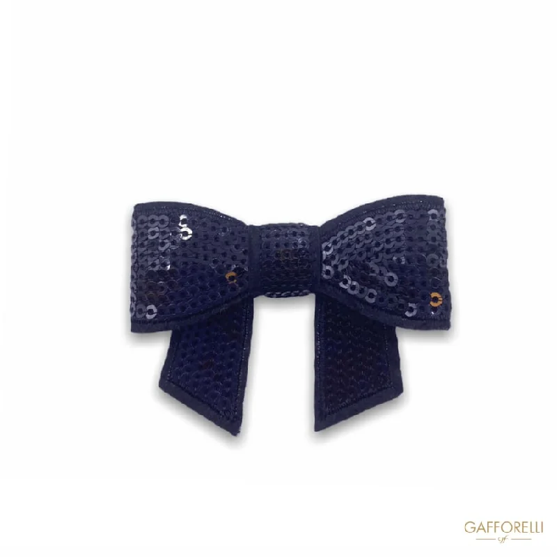 Multi-gem brooch-Bow-shaped Brooch with Black Paiette H212 - Gafforelli Srl