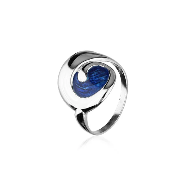 Curved gem rings-Simply Stylish Silver Ring ER87