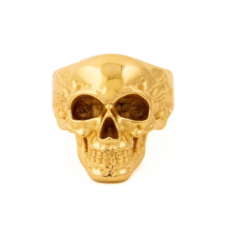 Owl motif rings-Gold "Eddie" Skull Ring