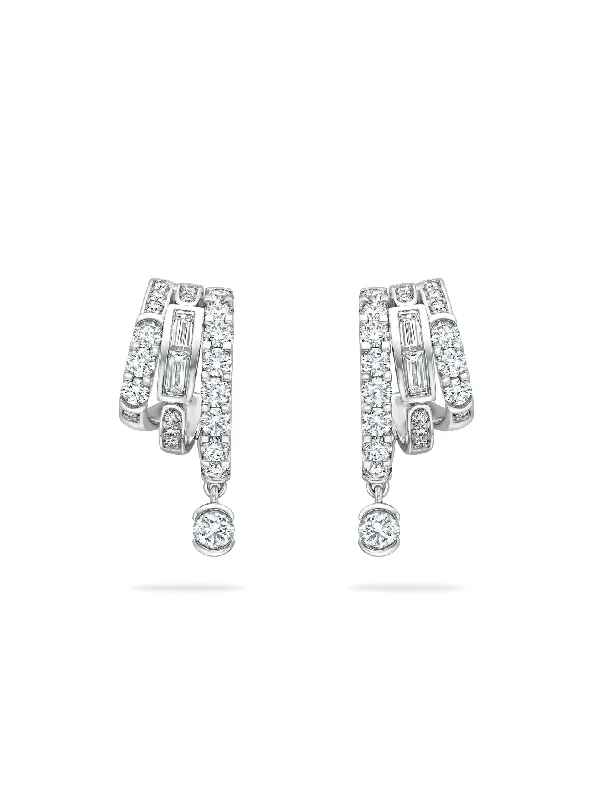 Quartz drop earrings-The Boodles National Gallery Collection - Play of Light Platinum Diamond Earrings