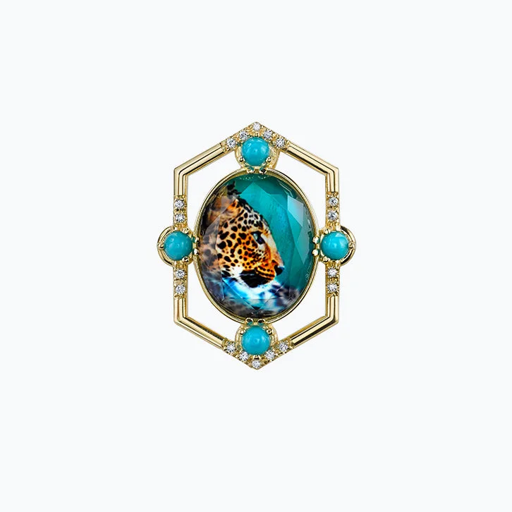 Crystal cluster brooch-Leopard Brooch & Pendant