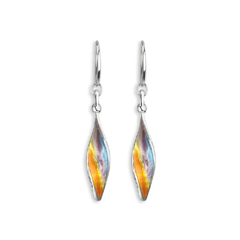 Bright stud earrings-Nicole Barr Sunset Enamel Twist Drop Earrings