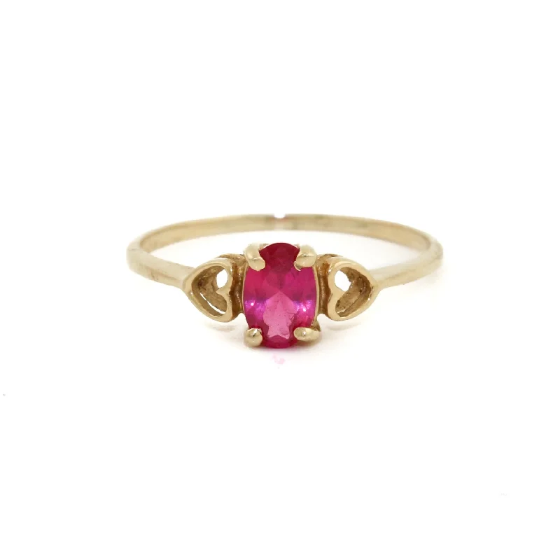 Bold cocktail rings-10k Gold x Rubellite Heart Ring