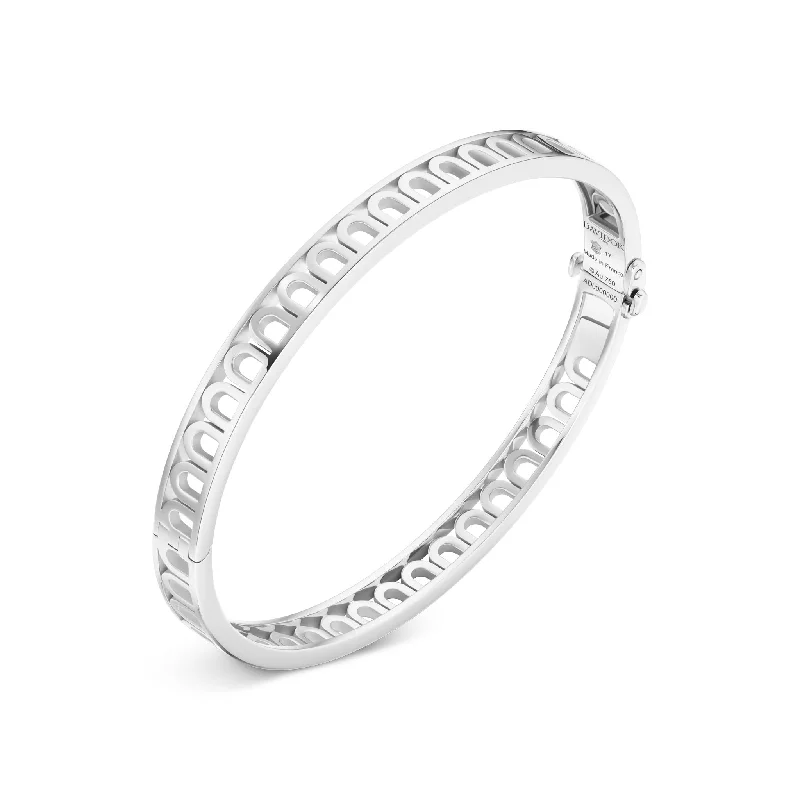 Elastic cord bangles-L'Arc Treille Bangle PM, 18k White Gold