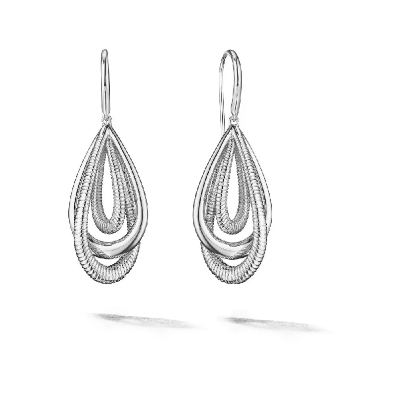 Bamboo motif earrings-Judith Ripka Eternity Teardrop Earrings