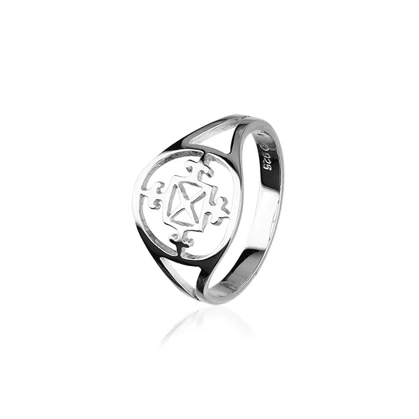 Peace gem rings-Orkney Traditional Silver Ring R67