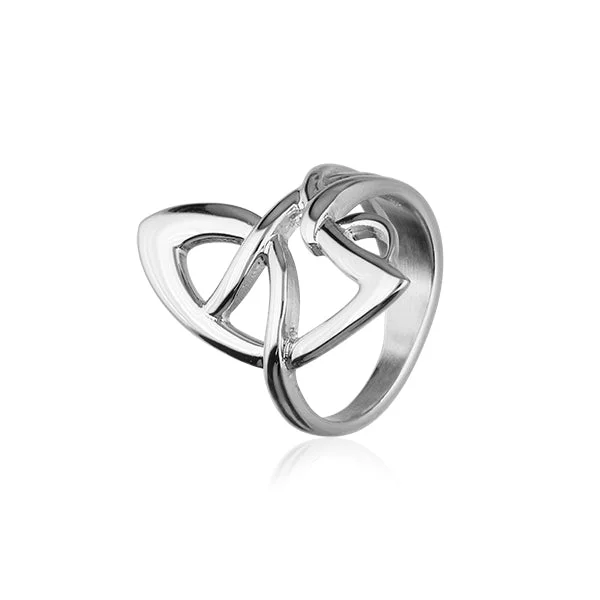 Tiered design rings-Art Nouveau Silver Ring R308