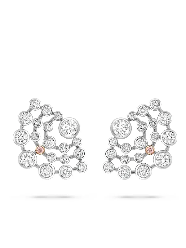 Flat knot earrings-Raindance Chelsea Platinum Diamond Earrings