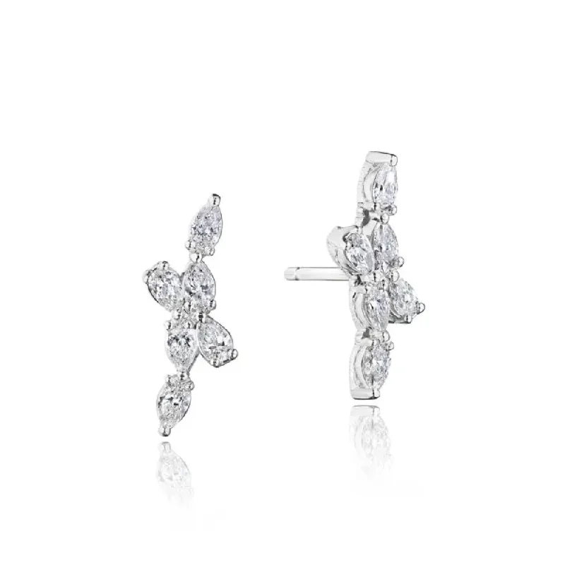 Fox wing earrings-Tacori 18k Stilla Pear Diamond Earrings