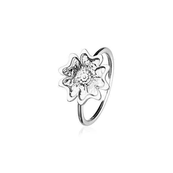 Astro birthstone rings-Scottish Primrose Silver Ring R411