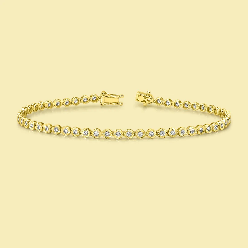 Woven tribal bangles-The Ava, Mini Diamond Tennis Bracelet