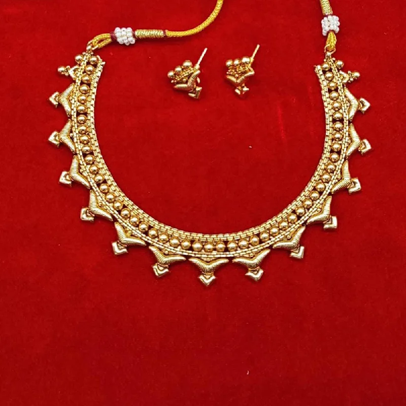 Nine-strand necklaces-Manisha Jewellery Gold Plated Necklace Set