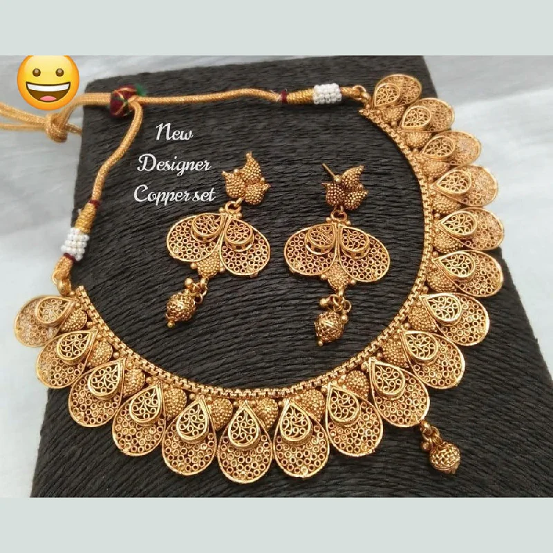 Light wood necklaces-Manisha Jewellery Gold Plated Necklace Set