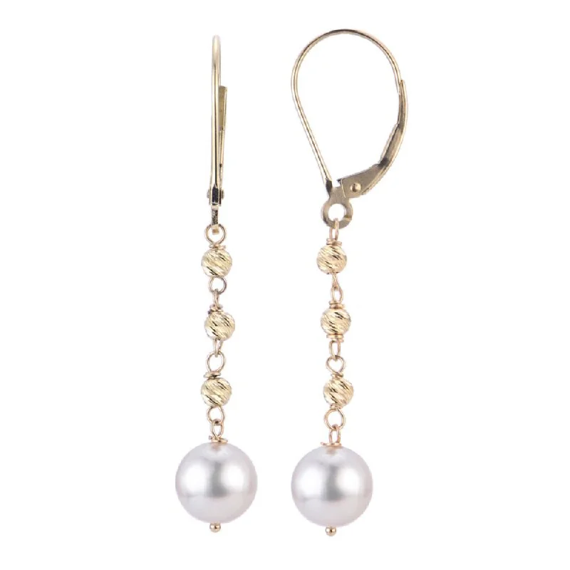 Thick hoop earrings-14kt Gold Akoya Pearl Brilliance Earrings