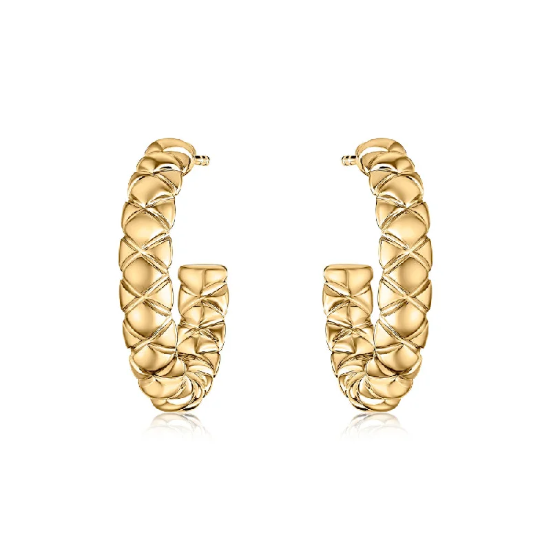 Stellar charm earrings-A. Jaffe 14k Quilted Hoop Earrings