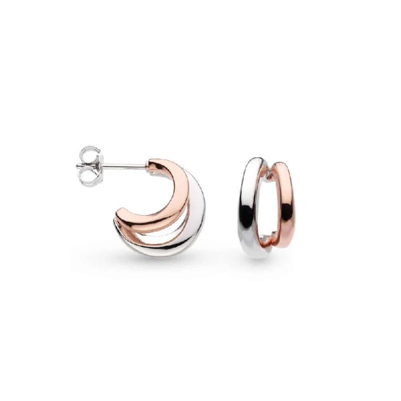 Light clay earrings-Kit Heath Bevel Cirque Link Blush Twin Hoop Earrings