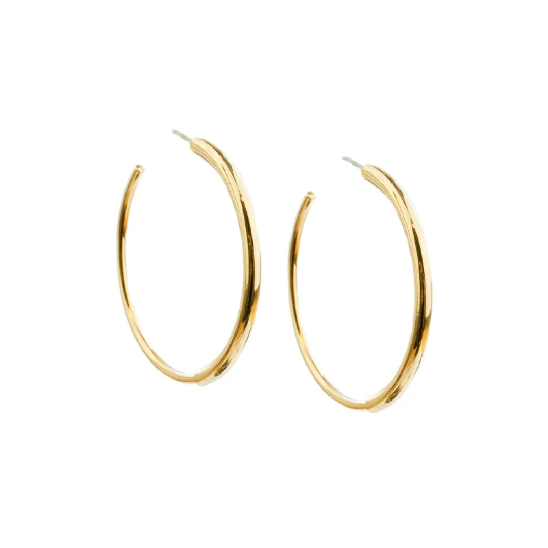 Solid bar earrings-double width hoop