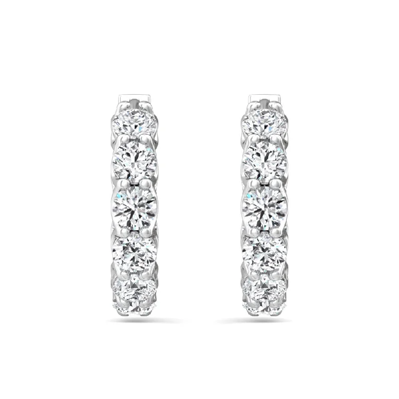 Pure crystal earrings-Martin Flyer Diamond Hoop Earrings