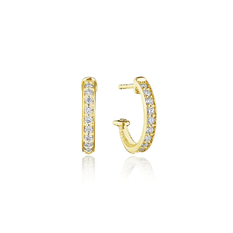 Citrine stone earrings-Verragio 18k "Felicity" Diamond Hoop Earrings, 15mm