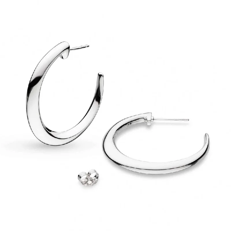 Thin pearl earrings-Kit Heath Bevel Cirque Grande Hoop Earrings