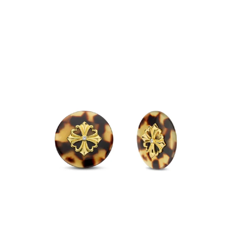 Crystal-twisted earrings-Ti Sento Tortoise Earrings