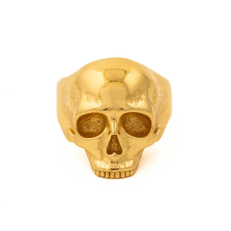 Linen thread rings-Gold x Classic Skull Ring