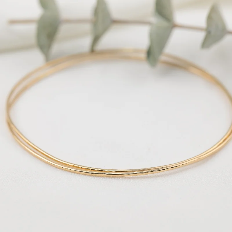 Pure link bangles-Gold Streaks Hammered Bangle