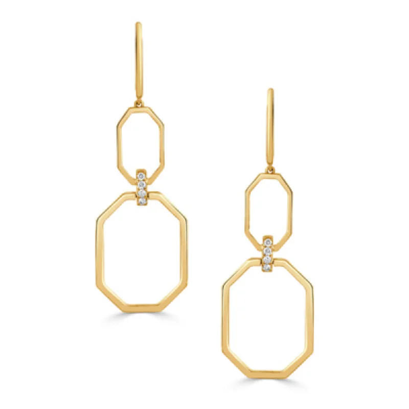 Lunar glow earrings-18k Gold Fibonacci Drop Earrings