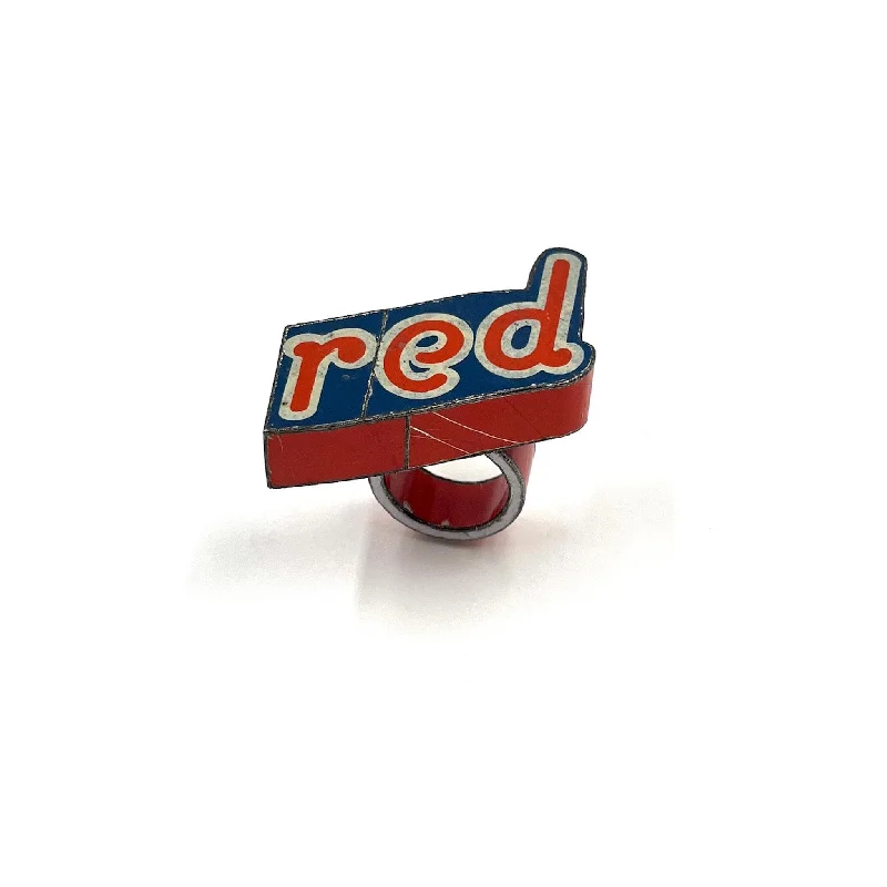 Tide shape rings-Monica Cecchi - Red, White and Blue Ring