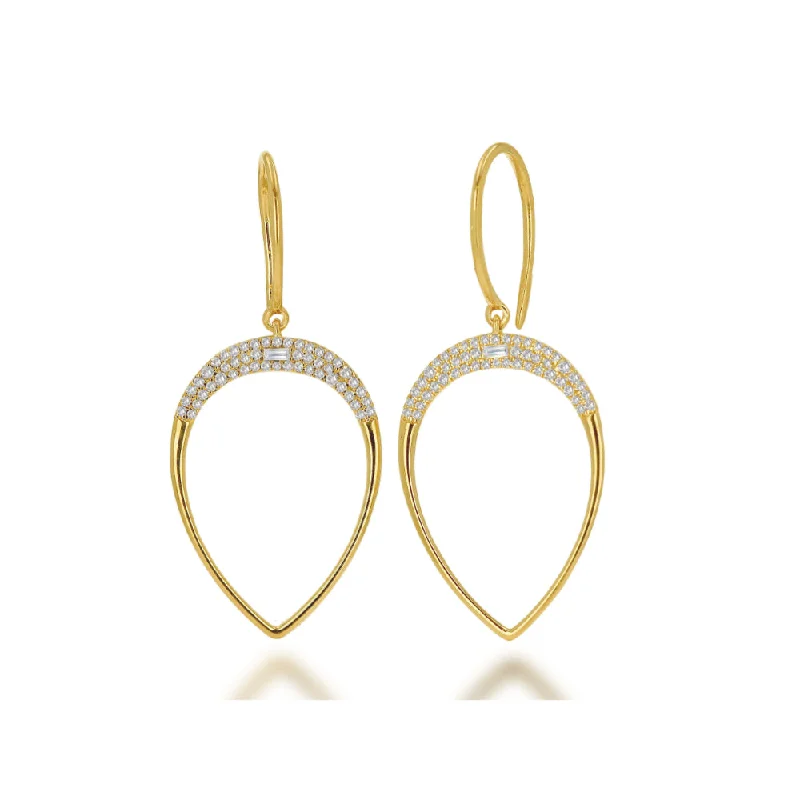 Coiled cord earrings-Rachel Reid 14k Diamond Pear Shape Drop Earrings